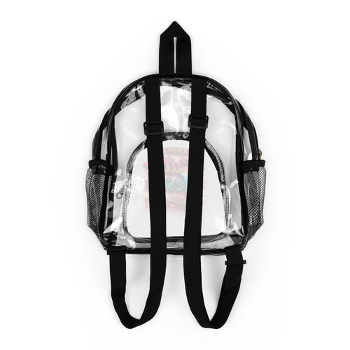 Clear Stadium Backpack — Cute Jesus Graphic Clear Stadium Bag for Church, Youth, and School Events
